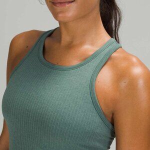 Lululemon Ebb To Street Racerback Crop Tank Top Tidewater Teal Sz 8